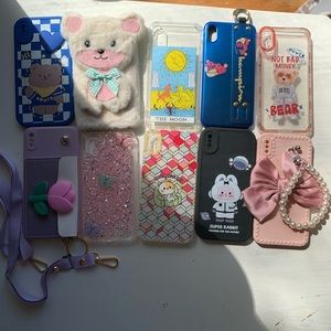 iPhone XS Max Phone Cases LOT Kawaii Pink Champion Flower Glitter Metallic Cute